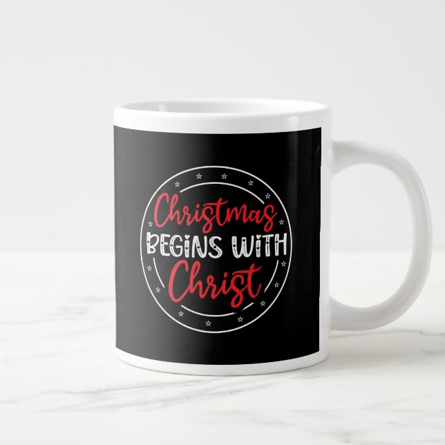 Caneca De Café Grande O Natal Começa Com Cristo-65772 (Direita)