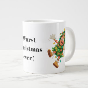 Caneca De Café Grande O Natal mais Wurst de todos! Divertido  Salame 
