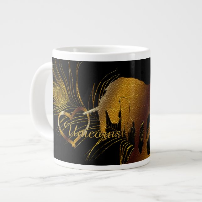 Caneca De Café Grande O Ouro Unicorn (Frente Esquerda)