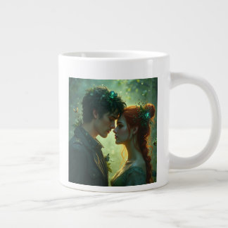 Caneca De Café Grande O par da fada de amor Mugs