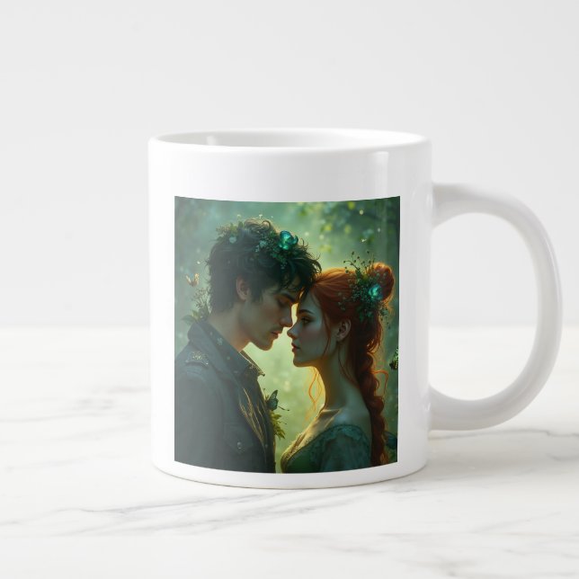 Caneca De Café Grande O par da fada de amor Mugs (Direita)