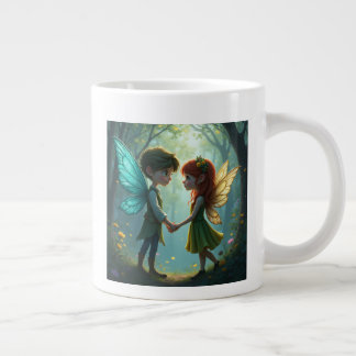 Caneca De Café Grande O par da fada de amor Mugs