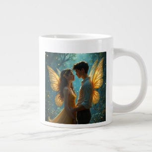 Caneca De Café Grande O par da fada de amor Mugs