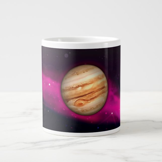 Caneca De Café Grande O Planeta Júpiter (Frente)