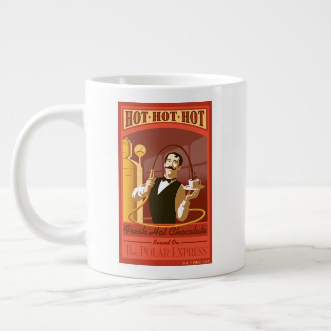Caneca De Café Grande O Polar Express | Arte venosa com chocolate quente (Esquerda)