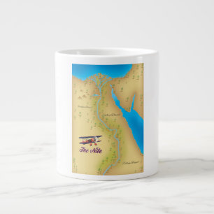 Caneca De Café Grande O poster de mapa antigo do estilo Nilo Vintage