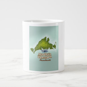 Caneca De Café Grande O poster de viagens de Massachusetts da Martha