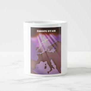 Caneca De Café Grande O poster de viagens do estilo Europa por Air Vinta