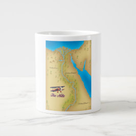 Caneca De Café Grande O poster do mapa antigo estilo Vintage do Nilo