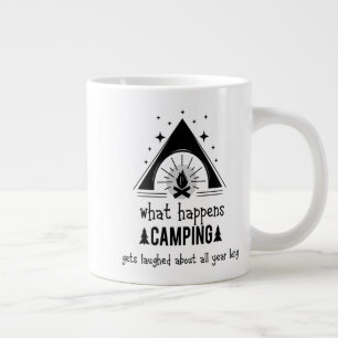 Caneca De Café Grande O Que Acontece Com O Acampamento Rói-Se O Ano Todo