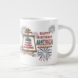 Caneca De Café Grande O Raincross do 250º aniversário da América às marg