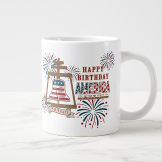 Caneca De Café Grande O Raincross do 250º aniversário da América às marg