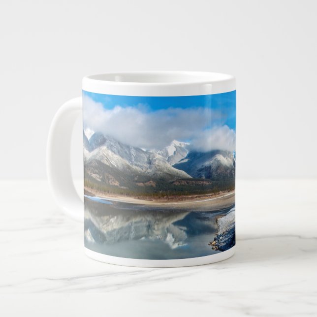 Caneca De Café Grande O rio Athabasca no Parque Nacional Jasper (Frente Esquerda)
