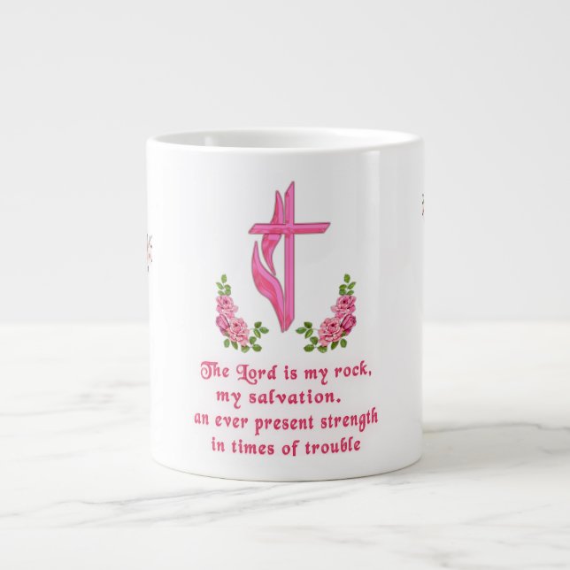 Caneca De Café Grande O Senhor é a minha pedra (Frente)