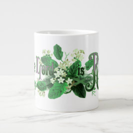 Caneca De Café Grande "O Senhor é Risen" Páscoa de arte verde