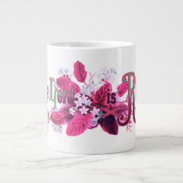 Caneca De Café Grande O Senhor é Risen Vintage Páscoa Arte Magenta Rosa