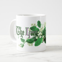 Caneca De Café Grande "O Senhor Ressuscitou" Arte de Páscoa Vintage verd