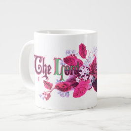 Caneca De Café Grande O Senhor Ressuscitou Arte Vintage de Páscoa Rosa M