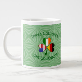 Caneca De Café Grande O Shamrock alemão Irish American Flagiliza Persona