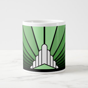 Caneca De Café Grande O sol da arte em verde