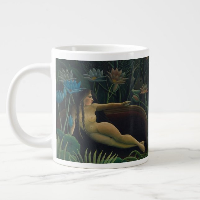 Caneca De Café Grande O Sonho (Le Reve Exotique) de Henri Rousseau (Esquerda)