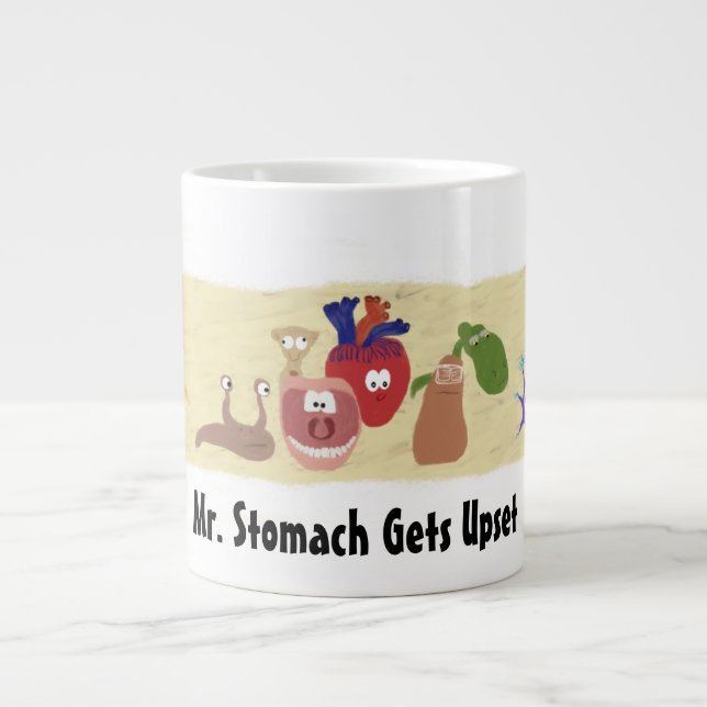 Caneca De Café Grande O Sr. Stomach Chega De Jumbo Mug. (Frente)