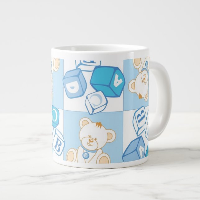Caneca De Café Grande O urso de pelúcia verificou o padrão (Frente Esquerda)