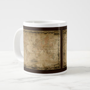Caneca De Café Grande O velho mapa do mundo de Colton, Jumbo Soup Mug