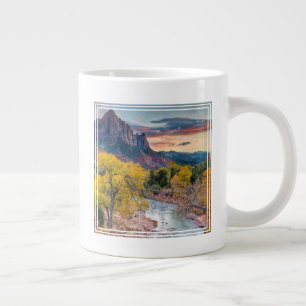 Caneca De Café Grande O vigia no outono