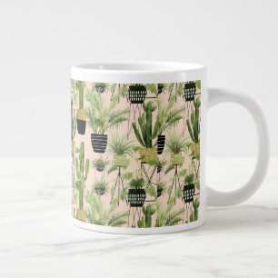 Caneca De Café Grande Oásis Interior  Padrão de alinhamento vegetal
