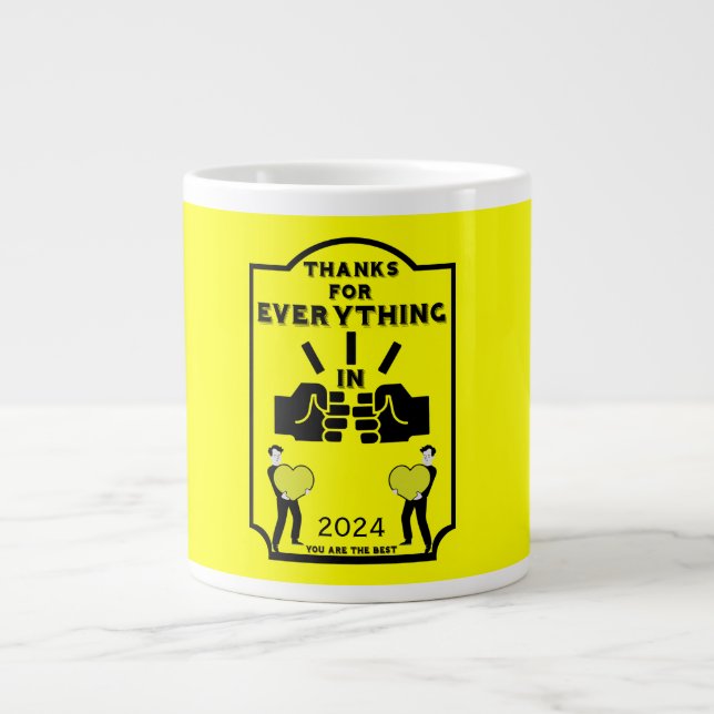 Caneca De Café Grande Obrigado Dos Recursos Humanos (Frente)