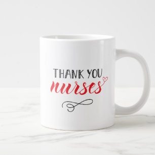 Caneca De Café Grande Obrigado Enfermeiras Fonte divertida