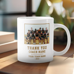 Caneca De Café Grande Obrigado Treinador Nome da Equipe Foto