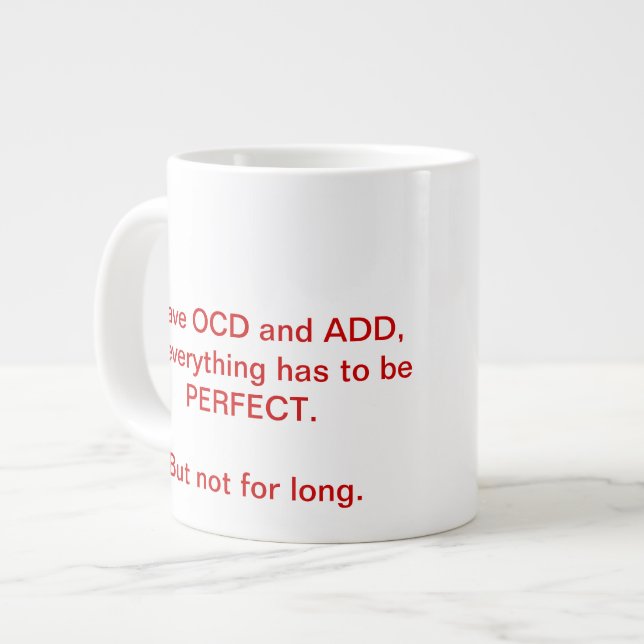 Caneca De Café Grande OCD e ADD (Frente Esquerda)