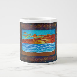 Caneca De Café Grande Oceano Sunset