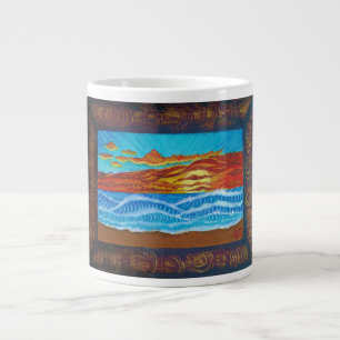 Caneca De Café Grande Oceano Sunset