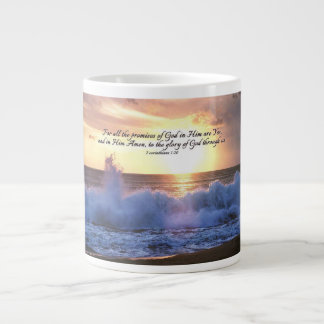 Caneca De Café Grande Oceano 'Todas as promessas de Deus'