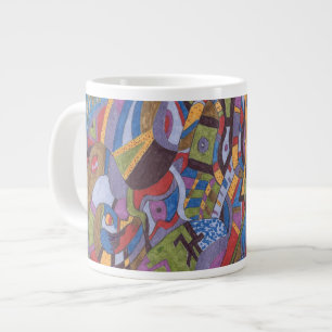 Caneca De Café Grande "Octopus espacial" Abstrato Art