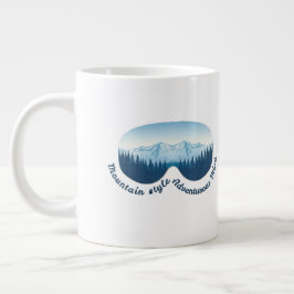 Caneca De Café Grande Óculos de Esqui de Aventura Reflexo da Montanha