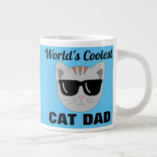 Caneca De Café Grande Óculos de sol de CAT DAD mais legal do mundo Gato