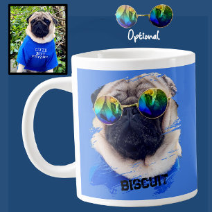 Caneca De Café Grande Óculos de Sol de Pug Divertidos e Únicos Presente