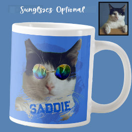 Caneca De Café Grande Óculos de sol divertidos e únicos para cães e gato