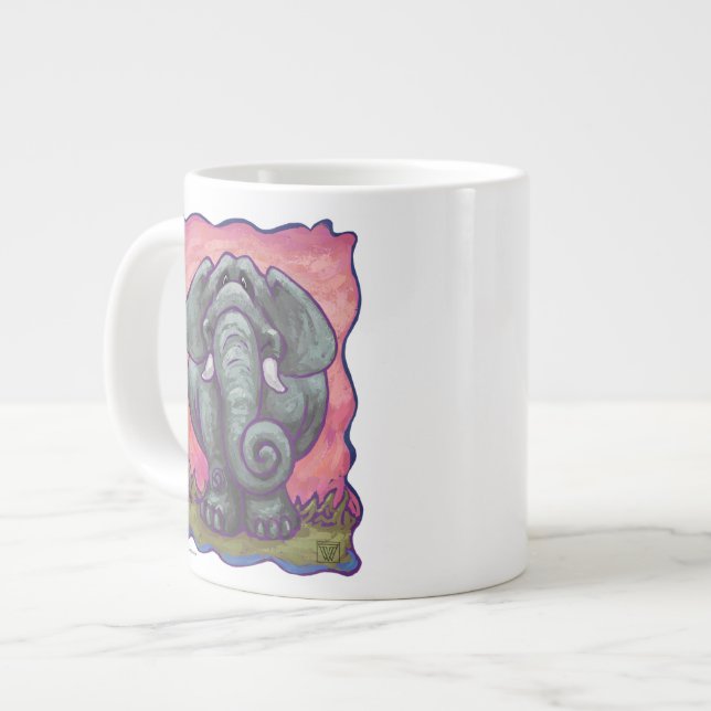 Caneca De Café Grande Ofertas e acessórios de elefante (Frente Esquerda)