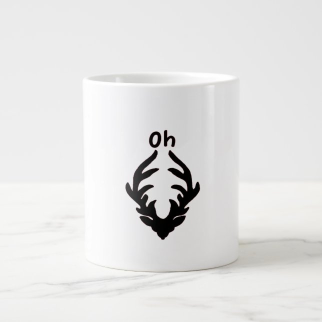 Caneca De Café Grande Oh Deer Artistic Clean Style  (Frente)