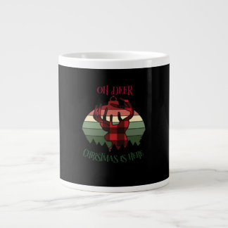 Caneca De Café Grande Oh Deer Christmas Is Here Joyful Aesthetic 