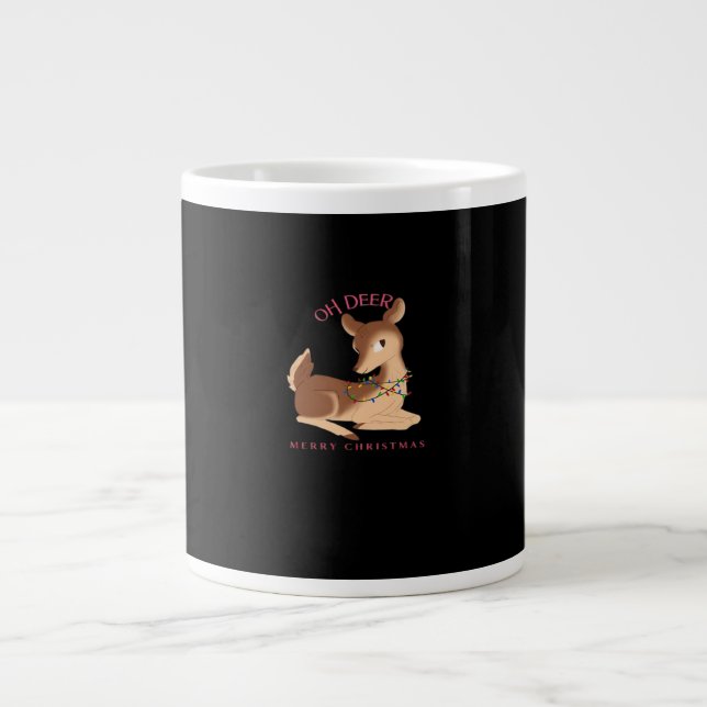 Caneca De Café Grande Oh Deer Christmas Modern Design  (Frente)