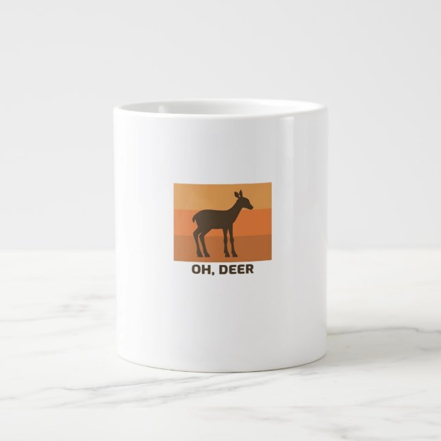 Caneca De Café Grande Oh Deer Classic Simple Design  (Frente)