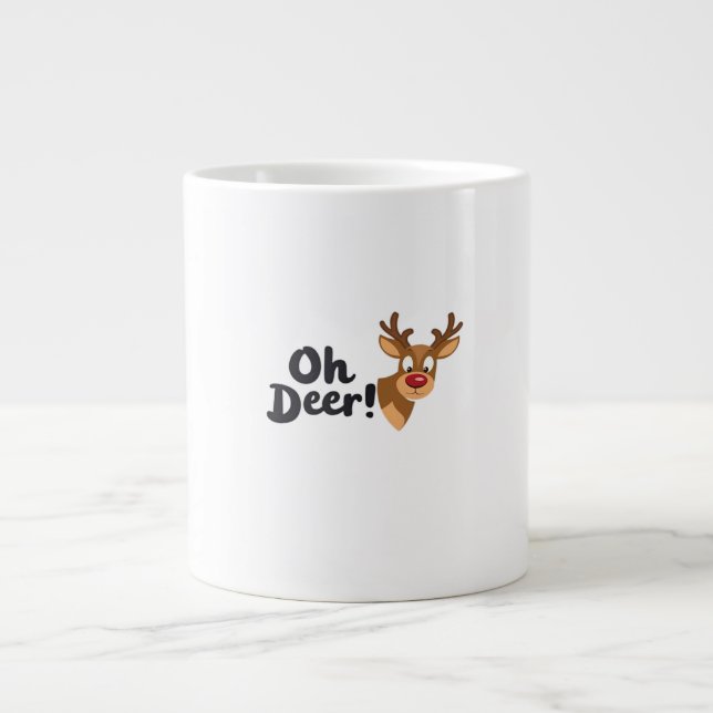 Caneca De Café Grande Oh Deer Clean Minimal Seeing  (Frente)