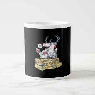 Caneca De Café Grande Oh Deer Drunk Reindeer Celebrating Christmas Festi