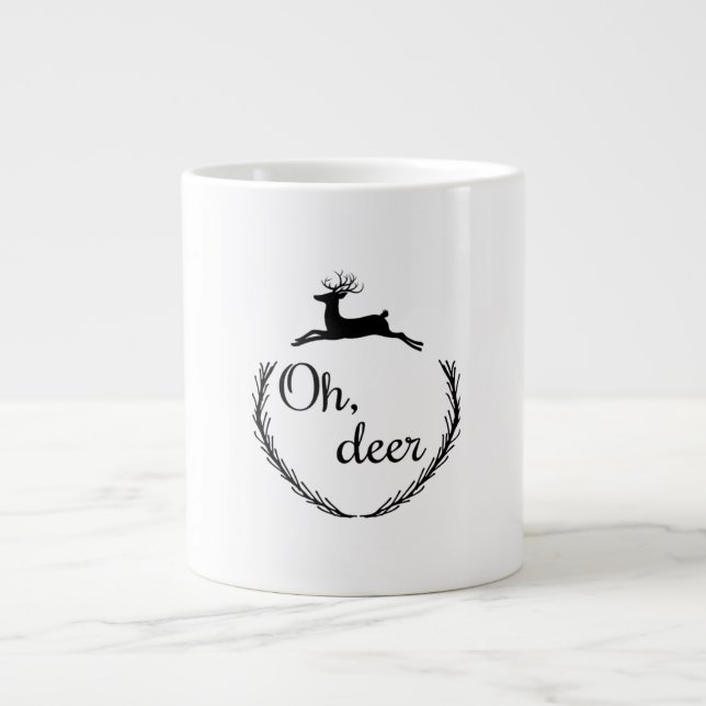Caneca De Café Grande Oh Deer Funny Style Design  (Frente)